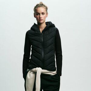 NWOT Black ZARA COMBINATION PUFFER JACKET